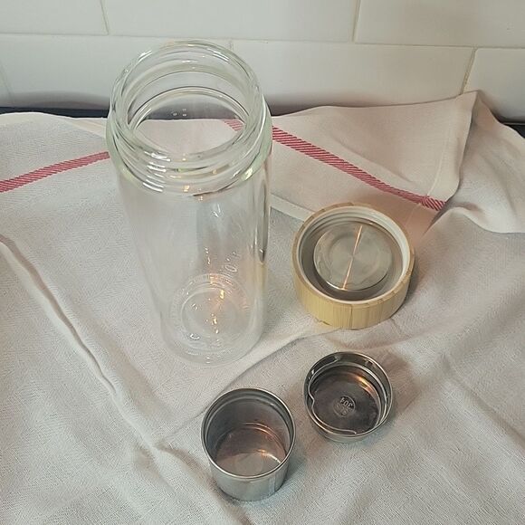 Tease 3 in 1 Sustainable Glass and Bamboo Tea Tumbler 15oz - Picture 7 of 7